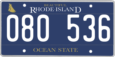 RI license plate 080536