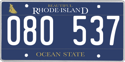 RI license plate 080537