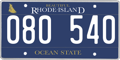 RI license plate 080540