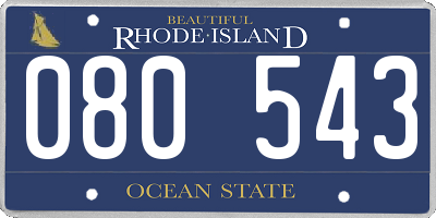 RI license plate 080543