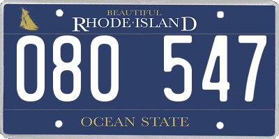 RI license plate 080547