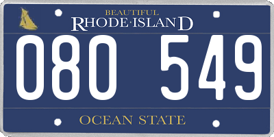 RI license plate 080549