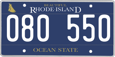 RI license plate 080550