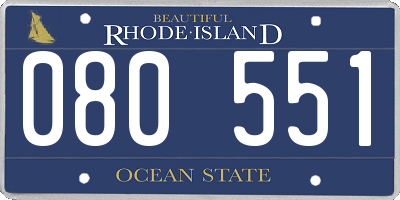 RI license plate 080551