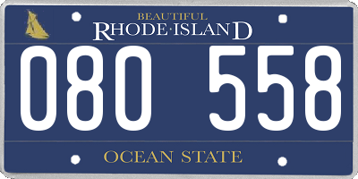 RI license plate 080558