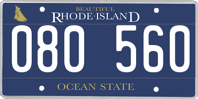 RI license plate 080560