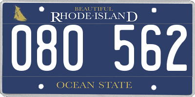 RI license plate 080562