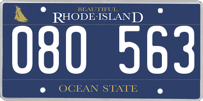 RI license plate 080563