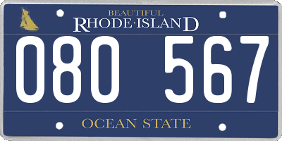 RI license plate 080567