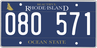 RI license plate 080571