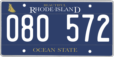 RI license plate 080572