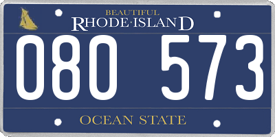RI license plate 080573