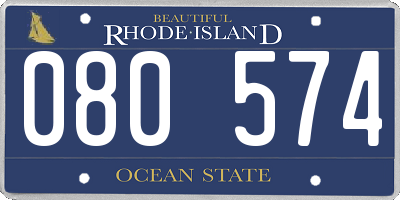 RI license plate 080574