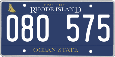 RI license plate 080575