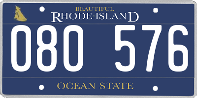RI license plate 080576