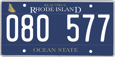 RI license plate 080577