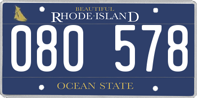 RI license plate 080578