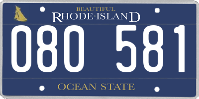 RI license plate 080581