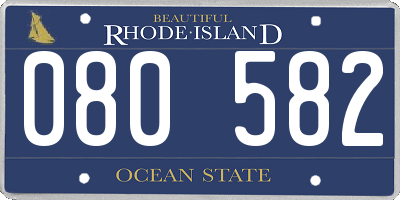 RI license plate 080582