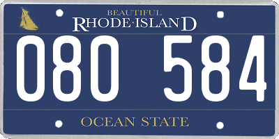 RI license plate 080584