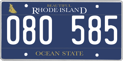 RI license plate 080585