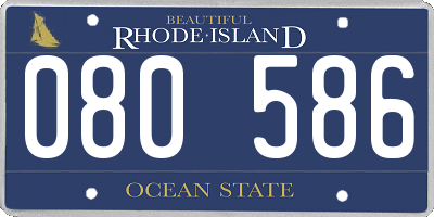 RI license plate 080586