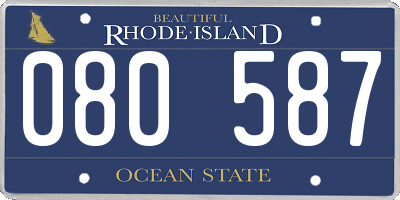 RI license plate 080587