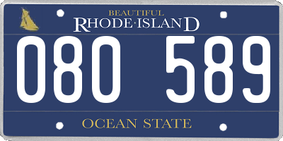 RI license plate 080589