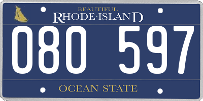 RI license plate 080597