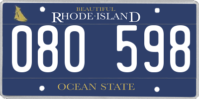 RI license plate 080598