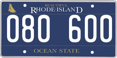 RI license plate 080600