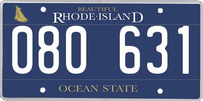 RI license plate 080631