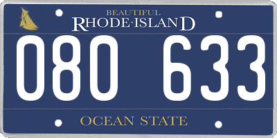 RI license plate 080633