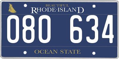 RI license plate 080634