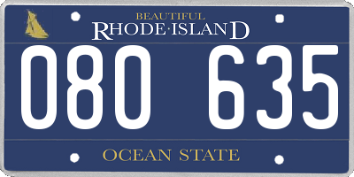 RI license plate 080635