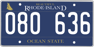 RI license plate 080636