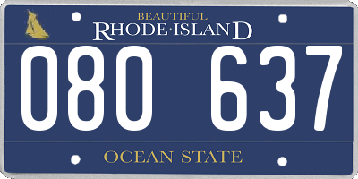 RI license plate 080637