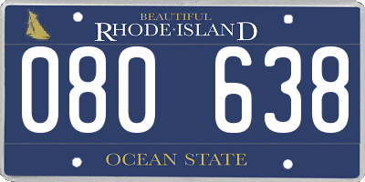 RI license plate 080638