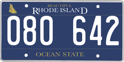 RI license plate 080642