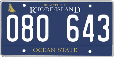 RI license plate 080643