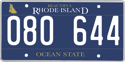 RI license plate 080644