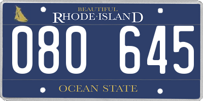 RI license plate 080645