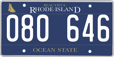 RI license plate 080646