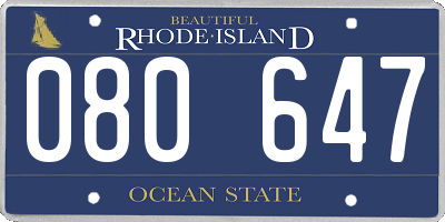 RI license plate 080647