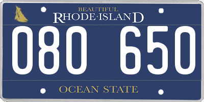 RI license plate 080650