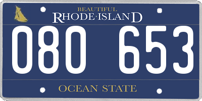RI license plate 080653
