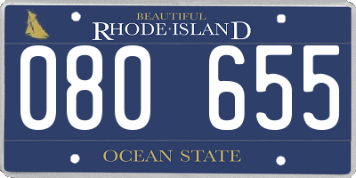 RI license plate 080655