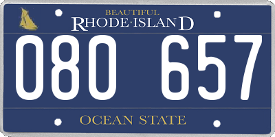 RI license plate 080657