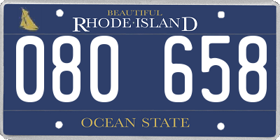 RI license plate 080658