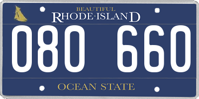 RI license plate 080660